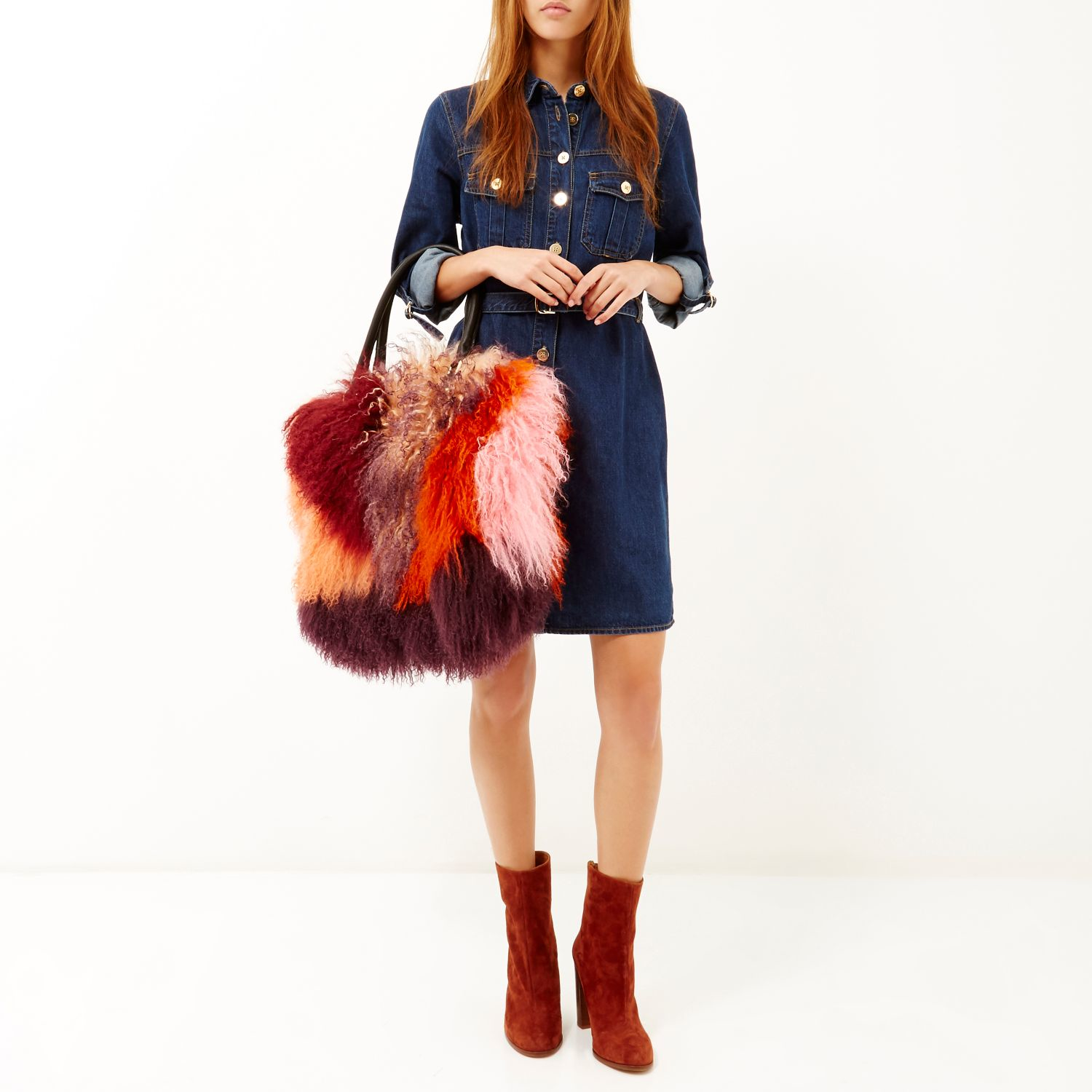 river island mongolian fur bag