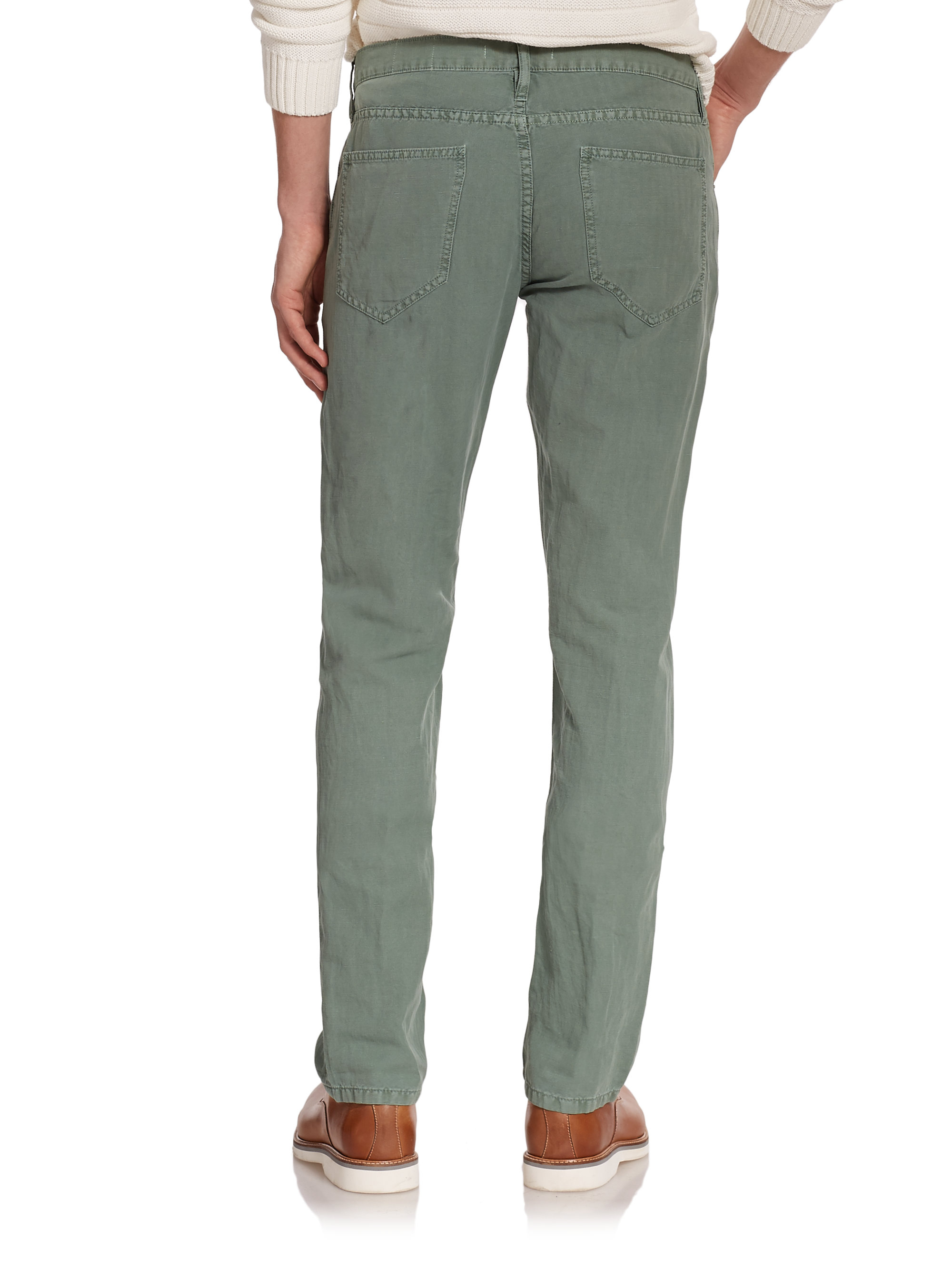 light green linen pants