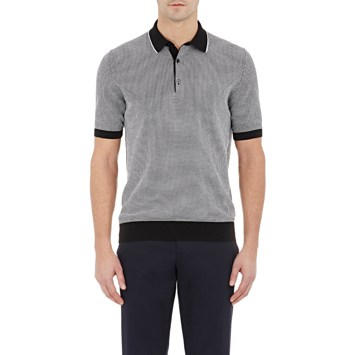 Lyst - Cifonelli Men's Houndstooth Polo Shirt in Black for Men