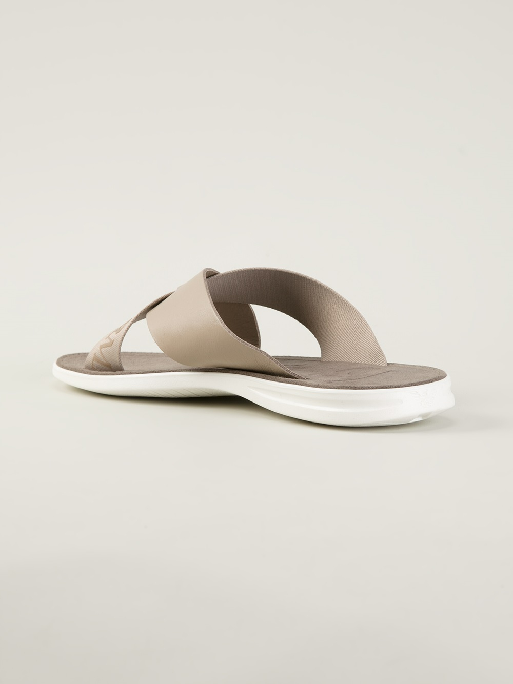 Emporio Armani Beach Sandals in Grey (Gray) for Men Lyst