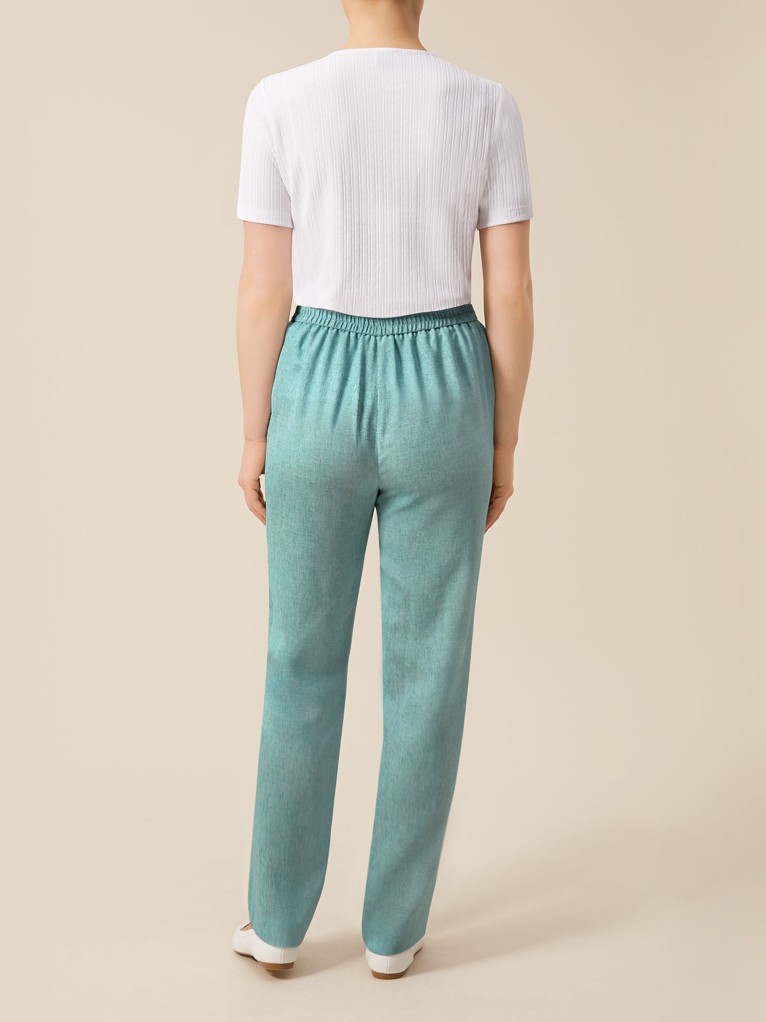 Eastex Linen Look Straight Leg Trousers in Blue (Turquoise) | Lyst