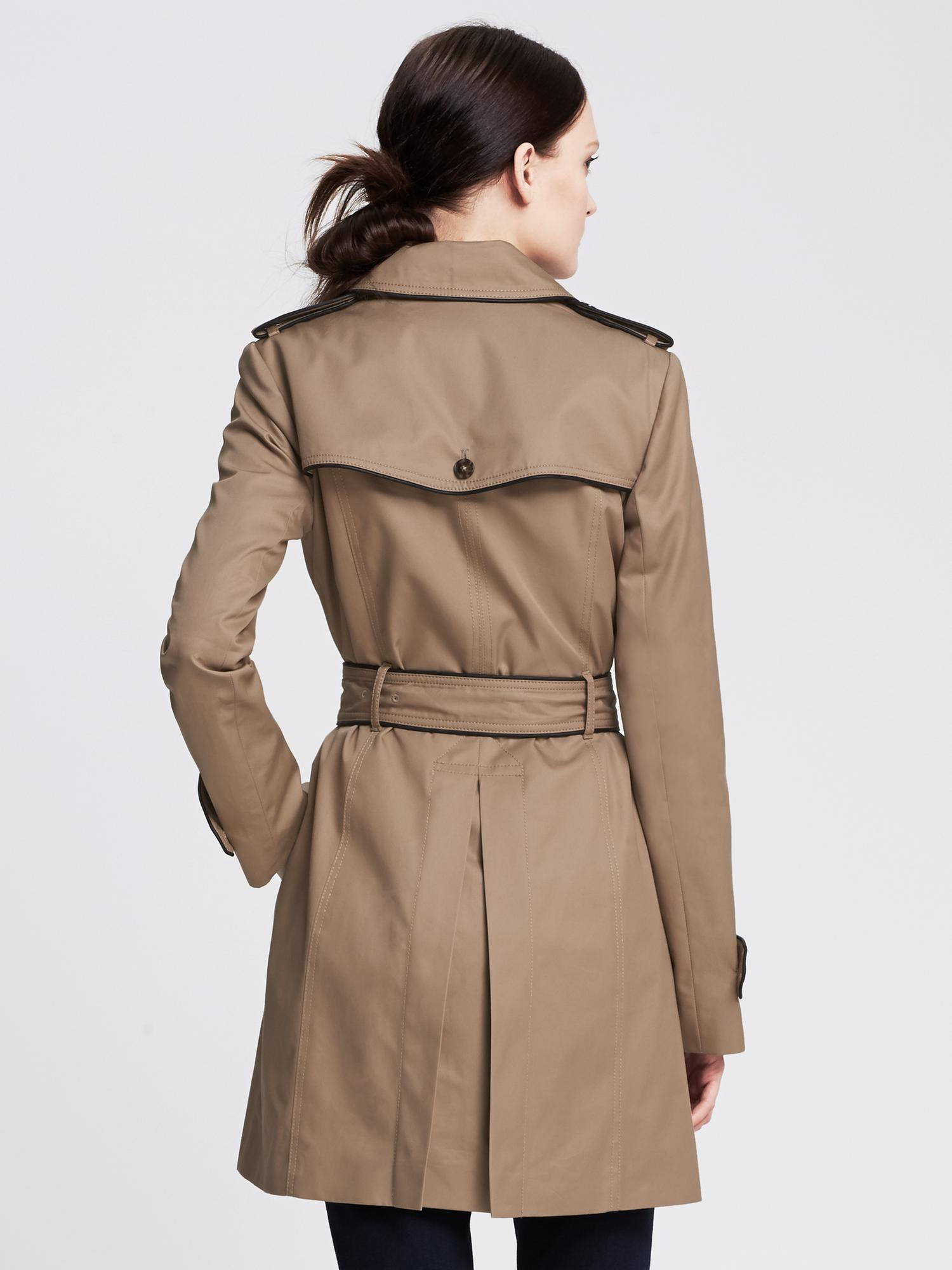 Banana Republic Piped Trench in Natural - Lyst