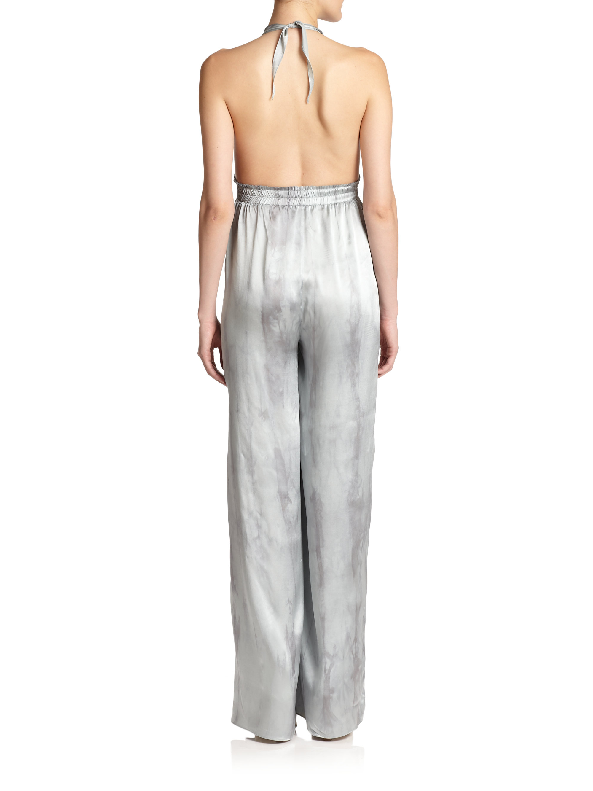 grey silk jumpsuit