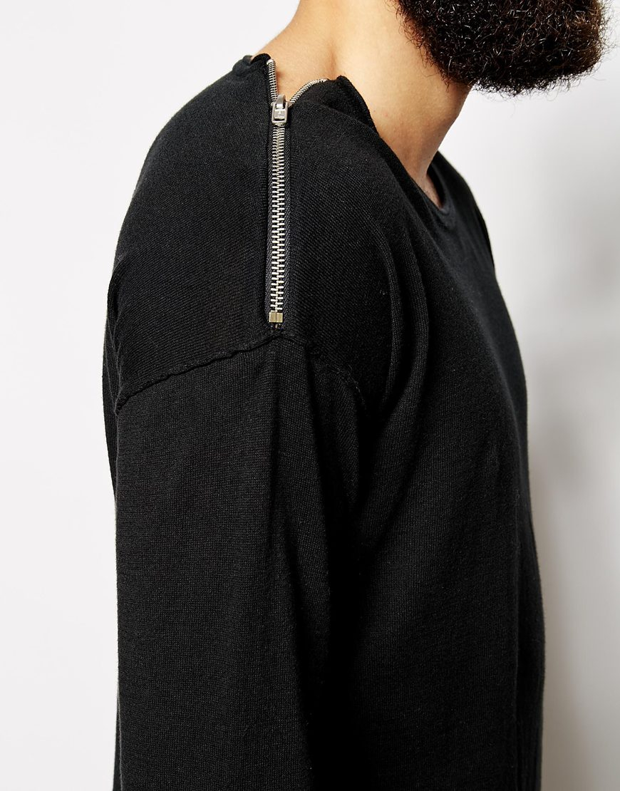 sweater with zipper on shoulder