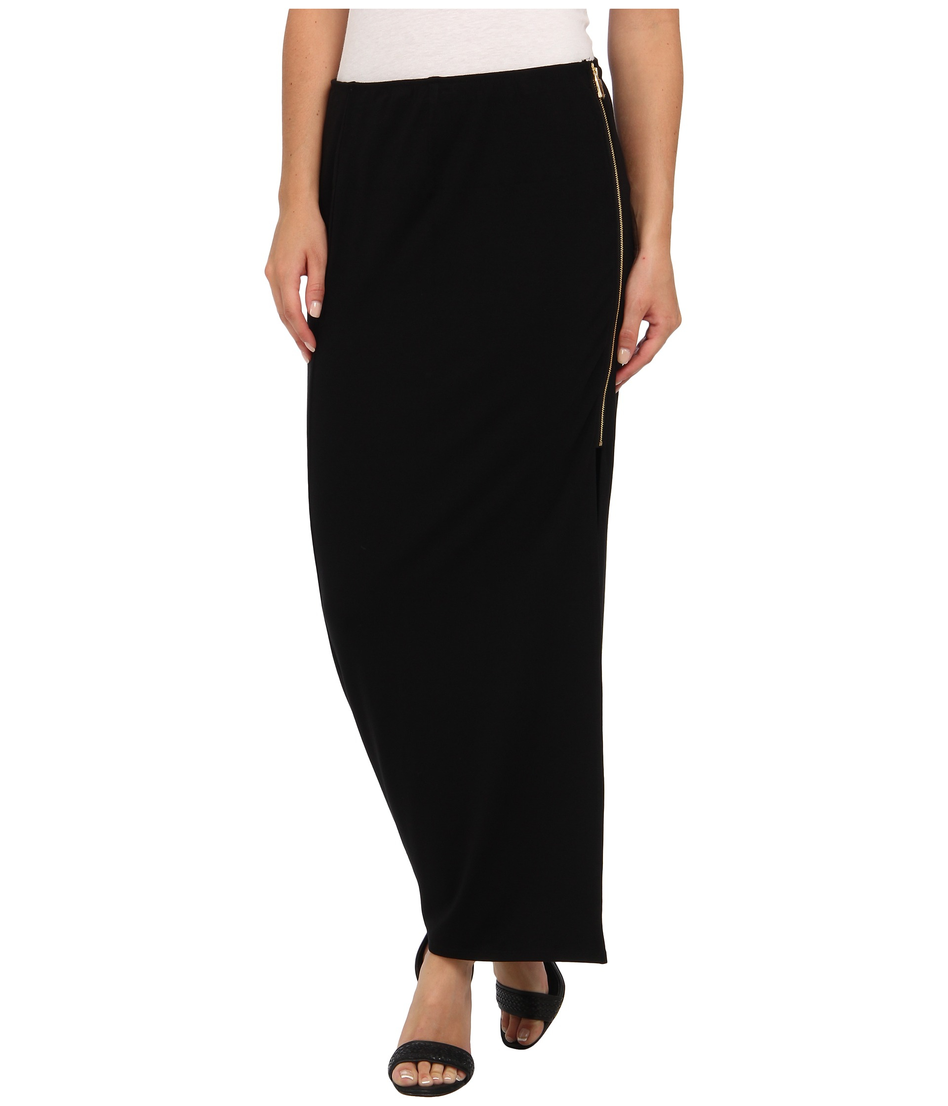 Vince camuto Side Zip Maxi Skirt in Black (Rich Black) | Lyst
