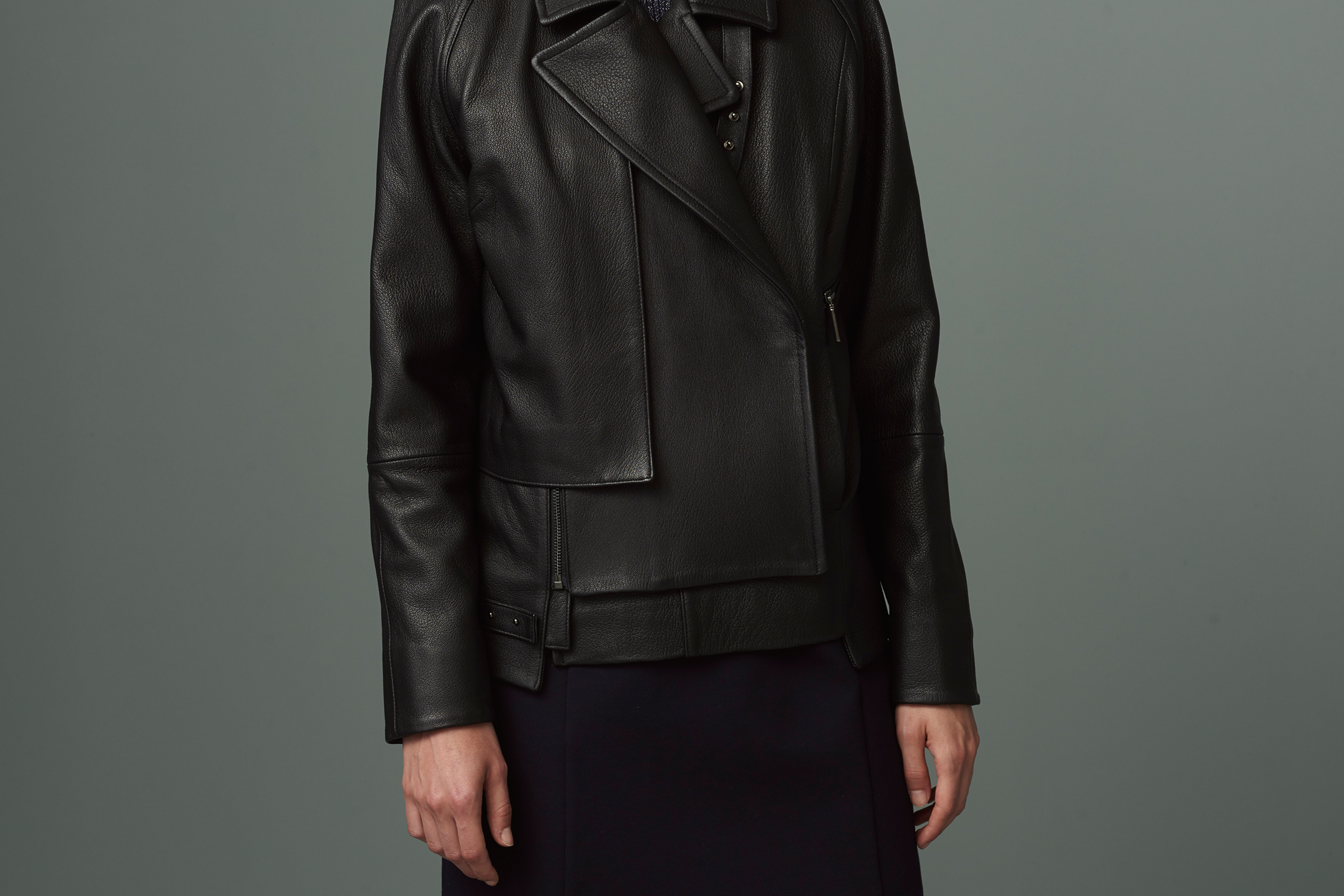 Lyst Finery London Hunton Oversized Leather Biker Jacket In Black Gallery