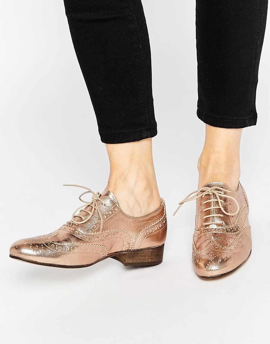 womens gold brogues