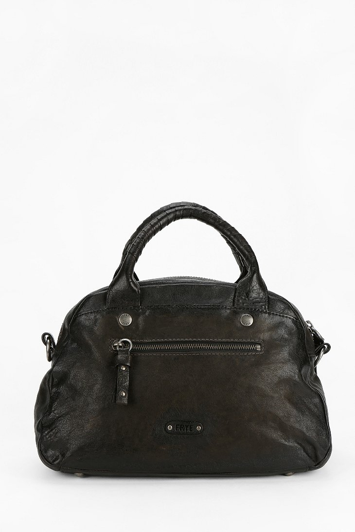 Frye Elaine Vintage Leather Satchel Bag in Grey (Gray) - Lyst