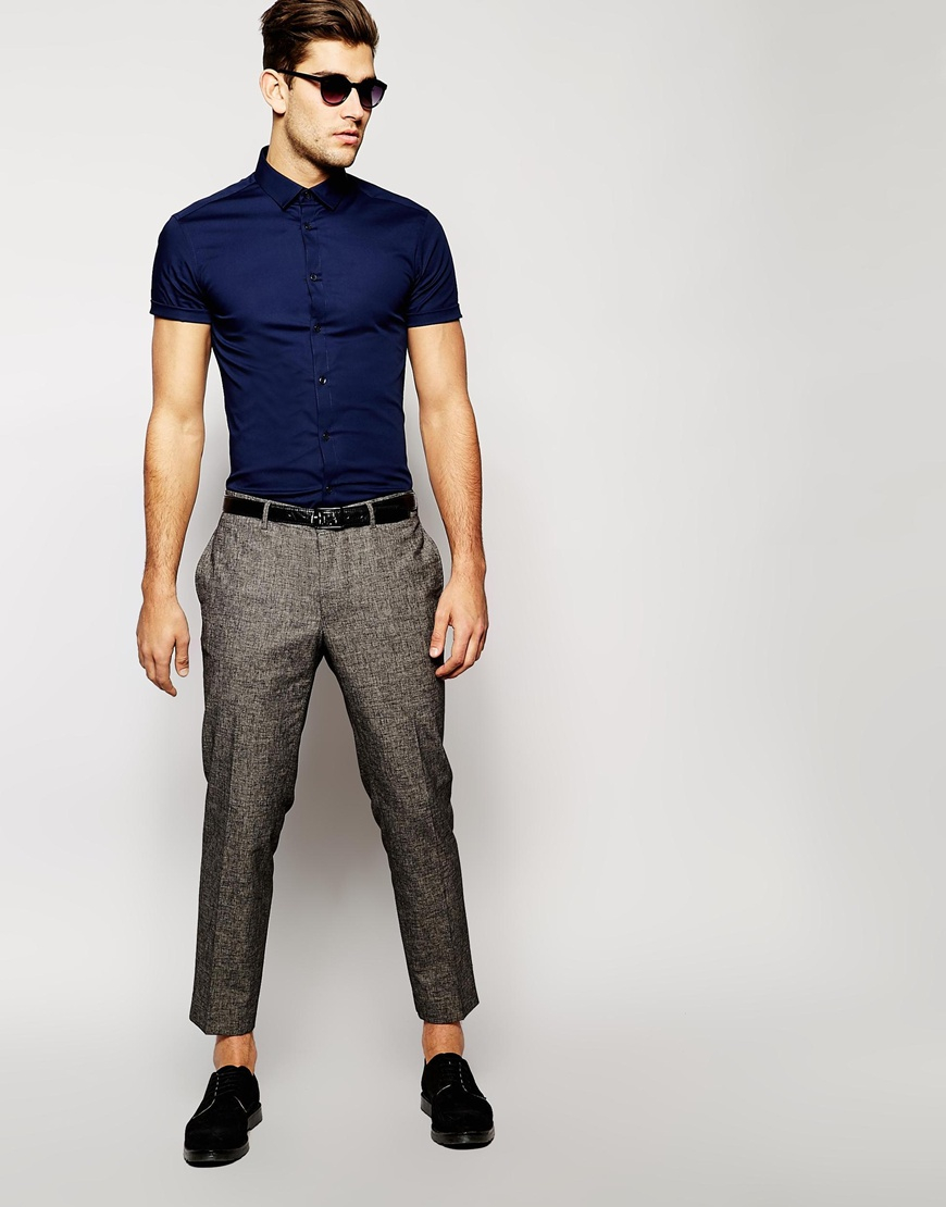 skinny fit short sleeve shirt