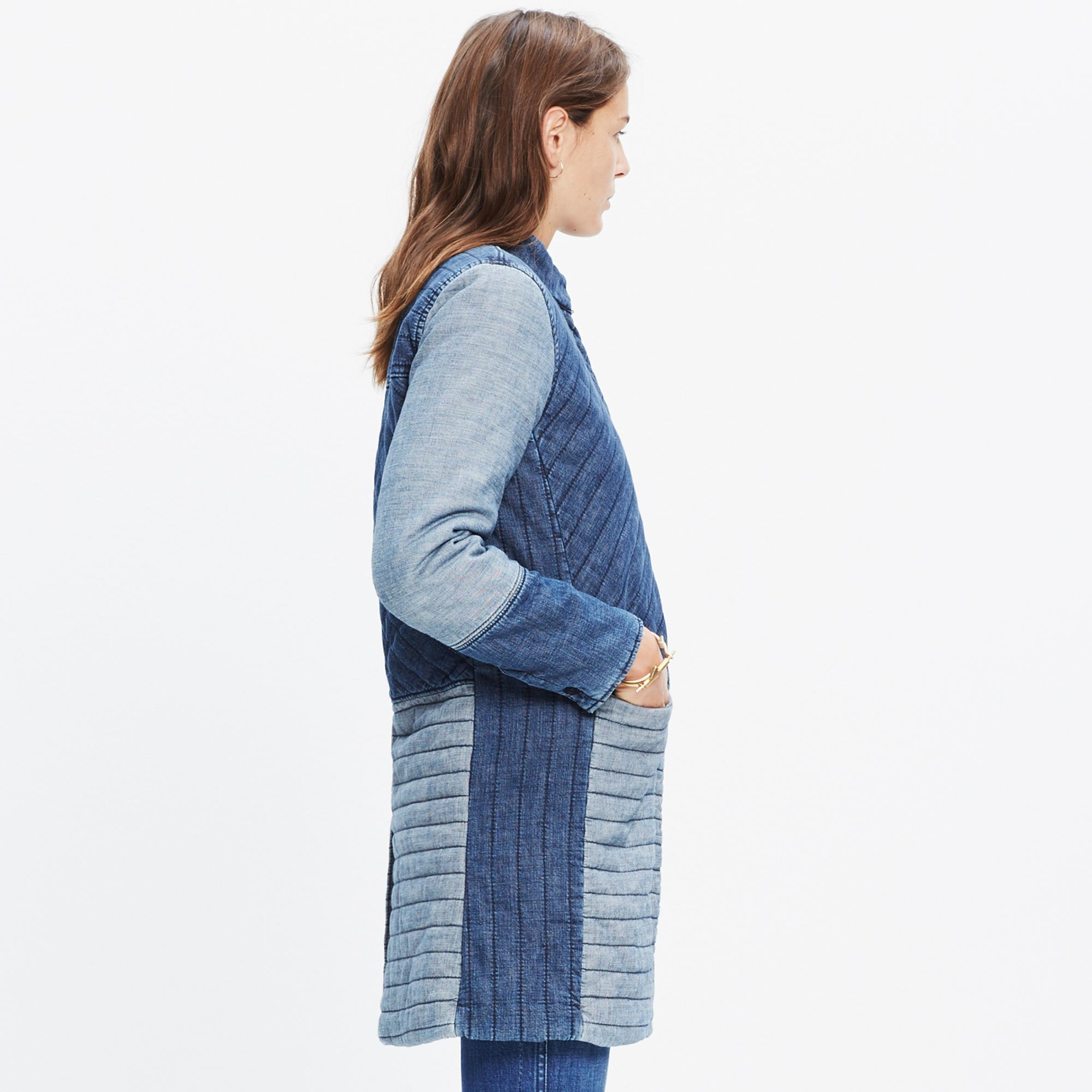 منتصر quilted denim jacket 