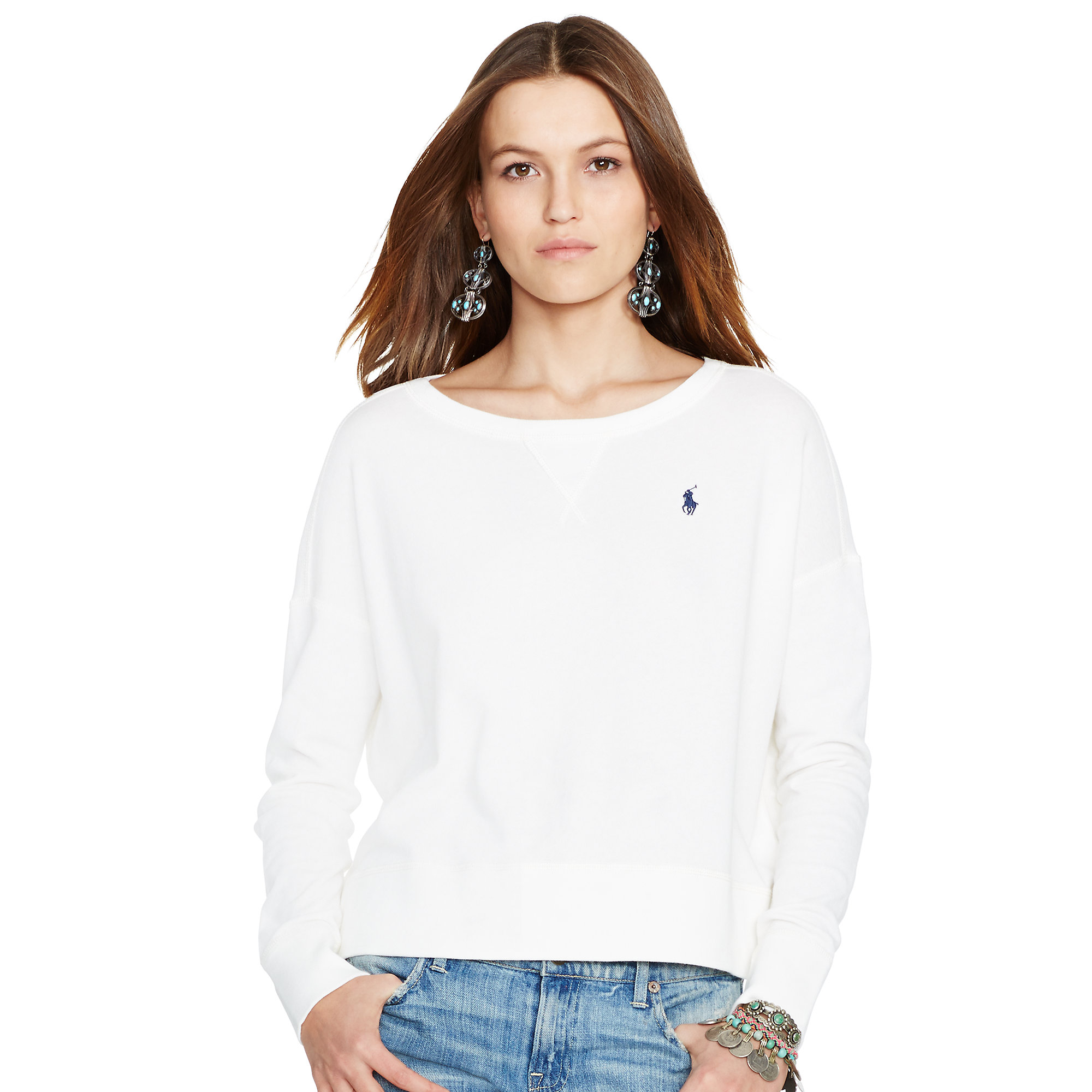 In Lyst Natural Terry Polo Ralph Sweatshirt French Lauren 5cLARj43q