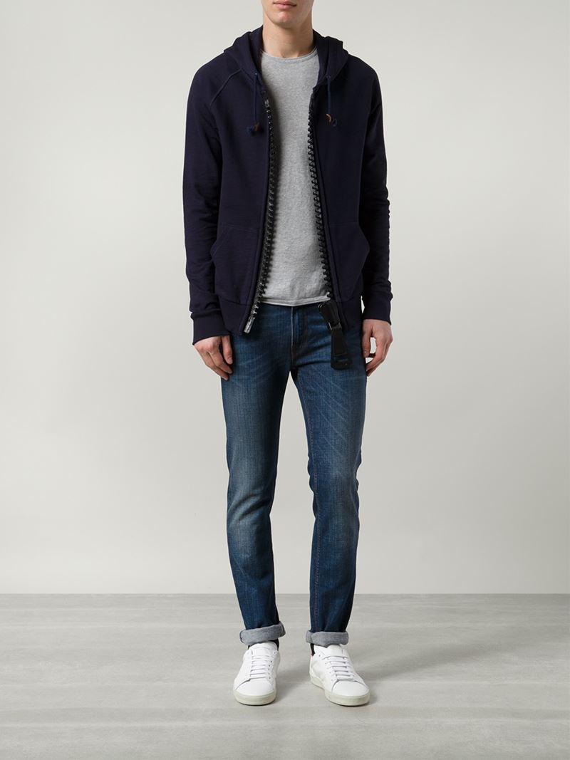 Band Of Outsiders Giant Zip Hoodie In Blue For Men Lyst Band Of Outsiders Giant Zip Hoodie In Blue For Men Lyst