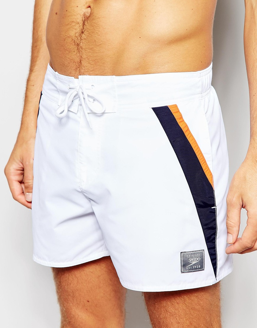 Speedo Synthetic Retro Leisure 14 Inch Swim Shorts in White for Men Lyst