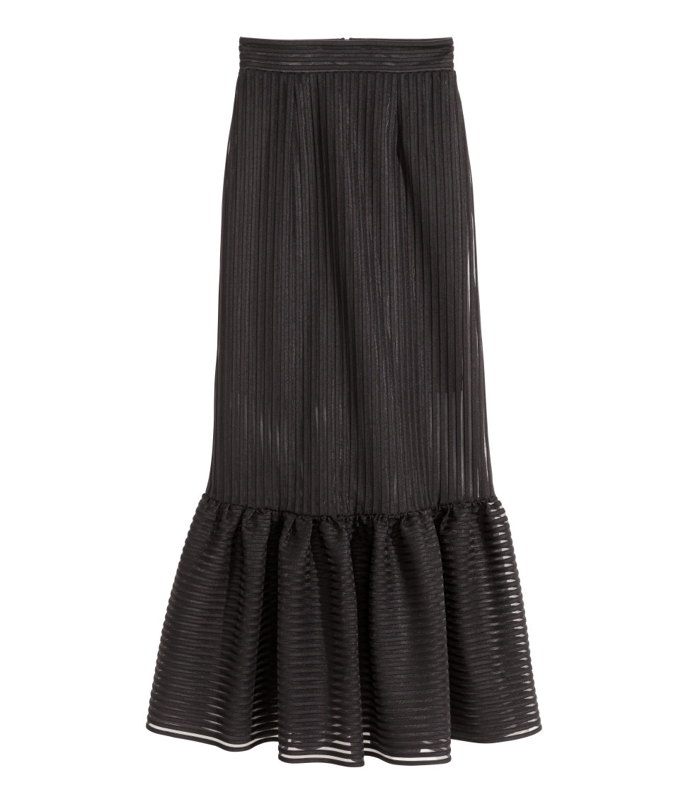 H\u0026M Synthetic Long Flounced Skirt in 