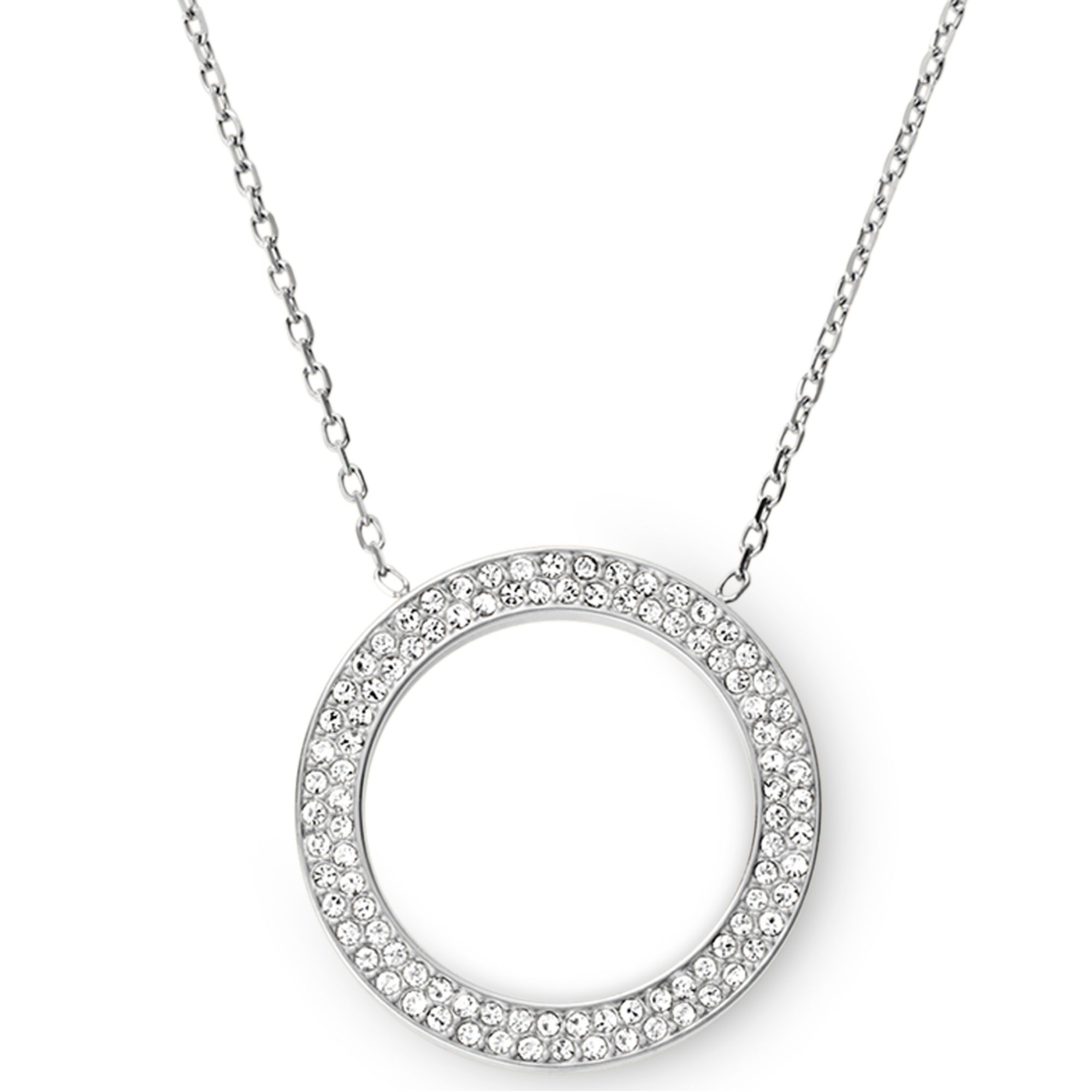 michael kors silver circle necklace