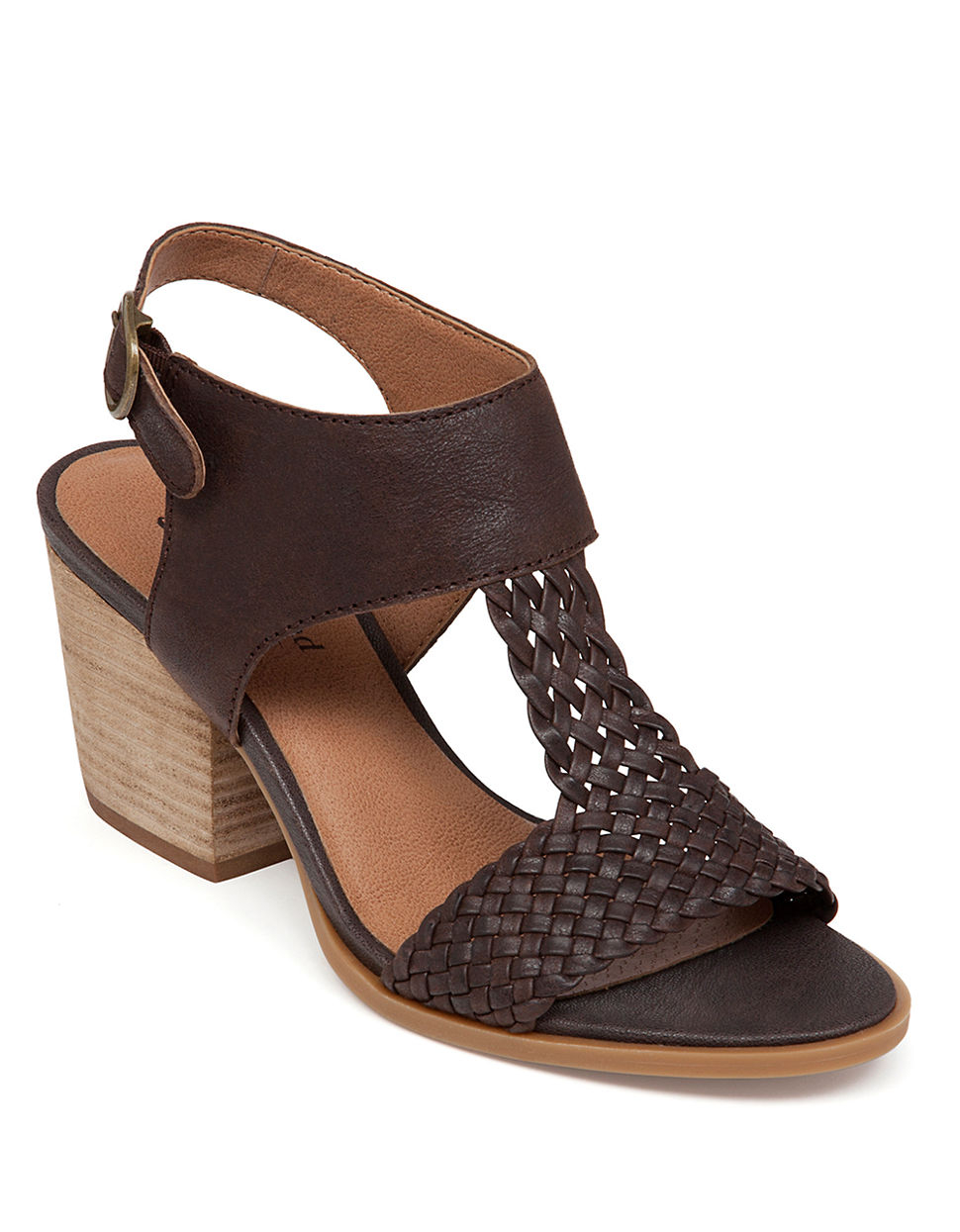 Lyst - Lucky brand Maari High-heel Leather Sandals in Brown