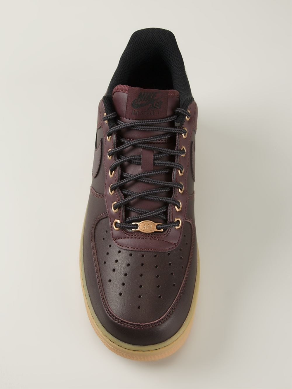 Nike Air Force 1 Leather Sneakers in Red (Brown) for Men | Lyst