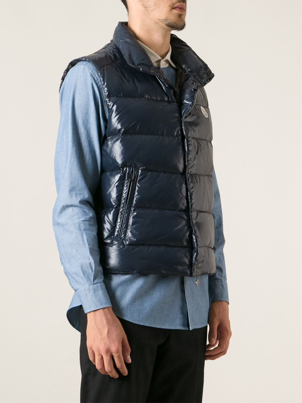 Moncler Tib Gilet in Blue for Men Lyst