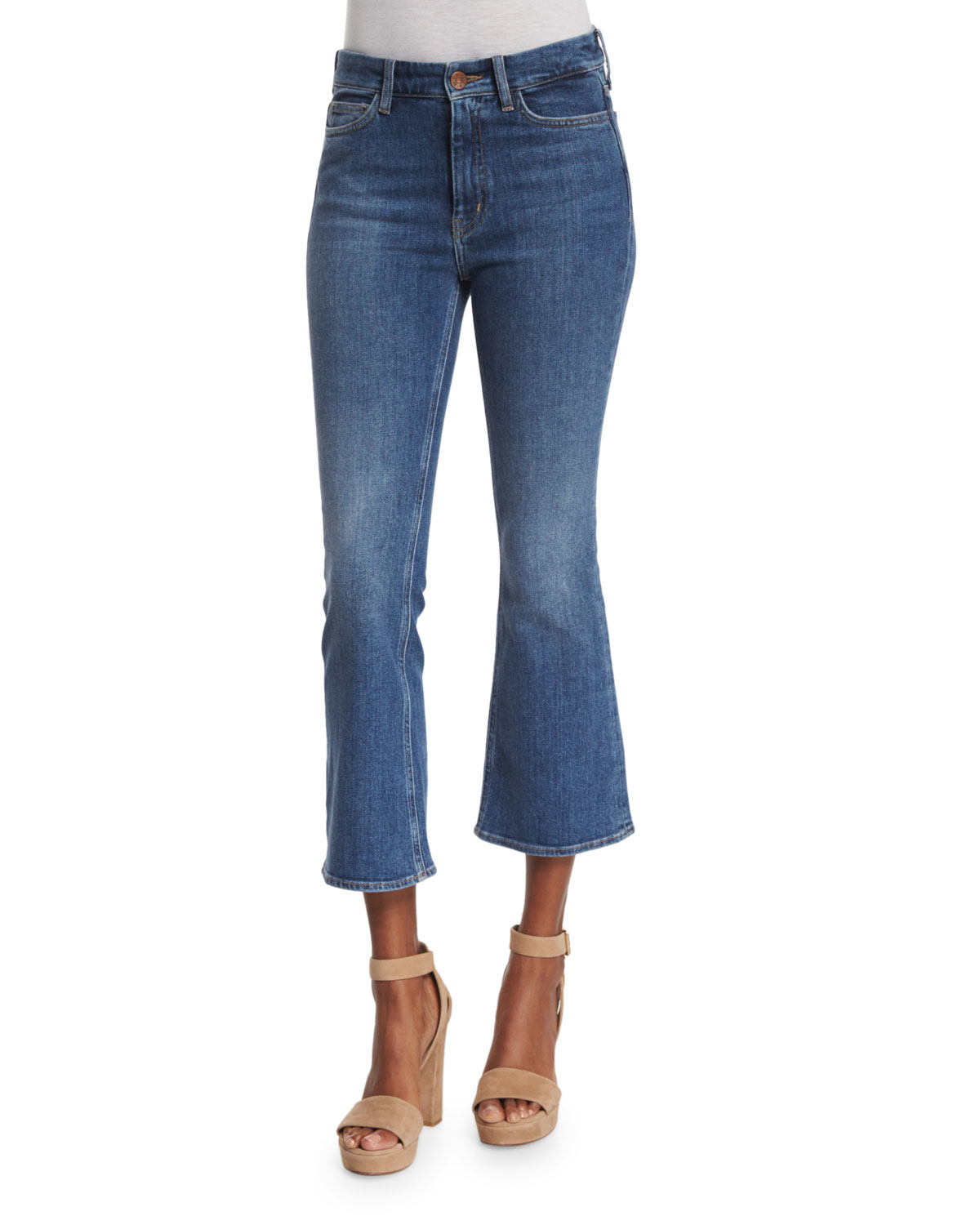 cropped blue jeans