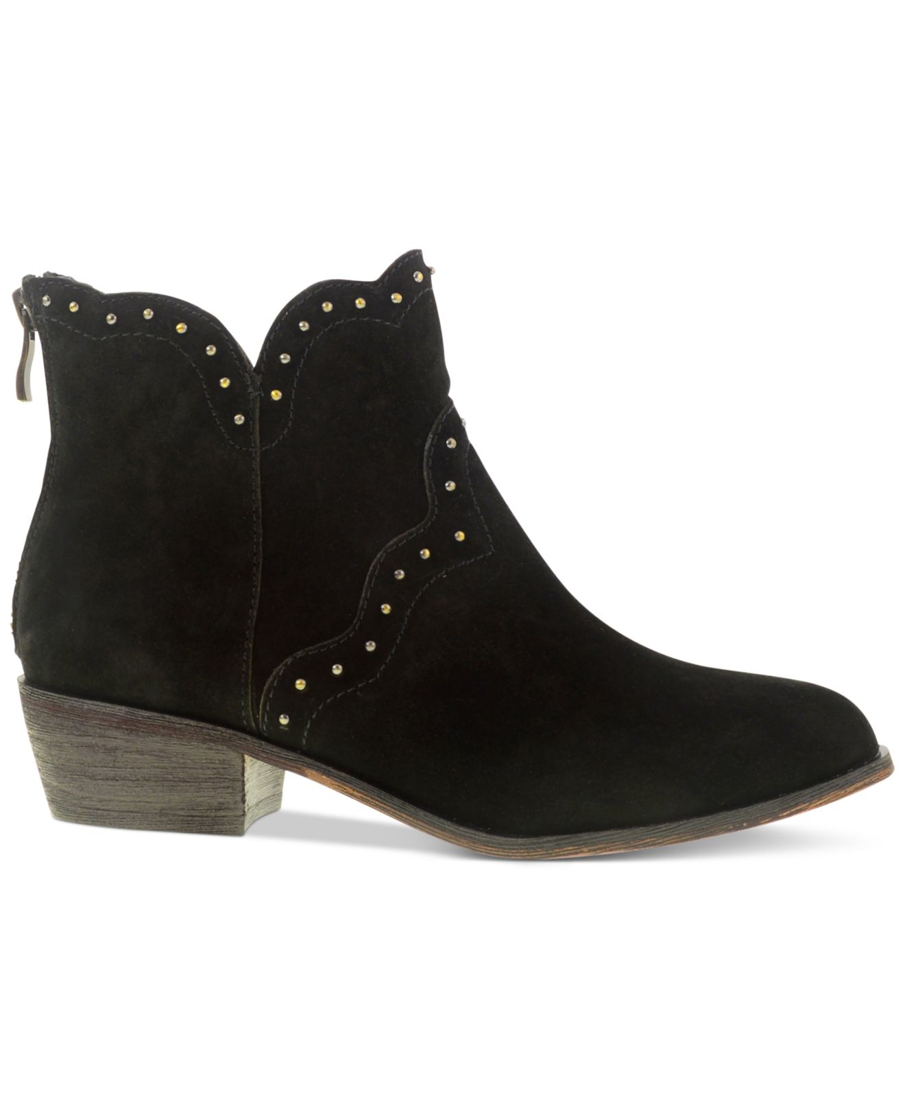 black booties with studs