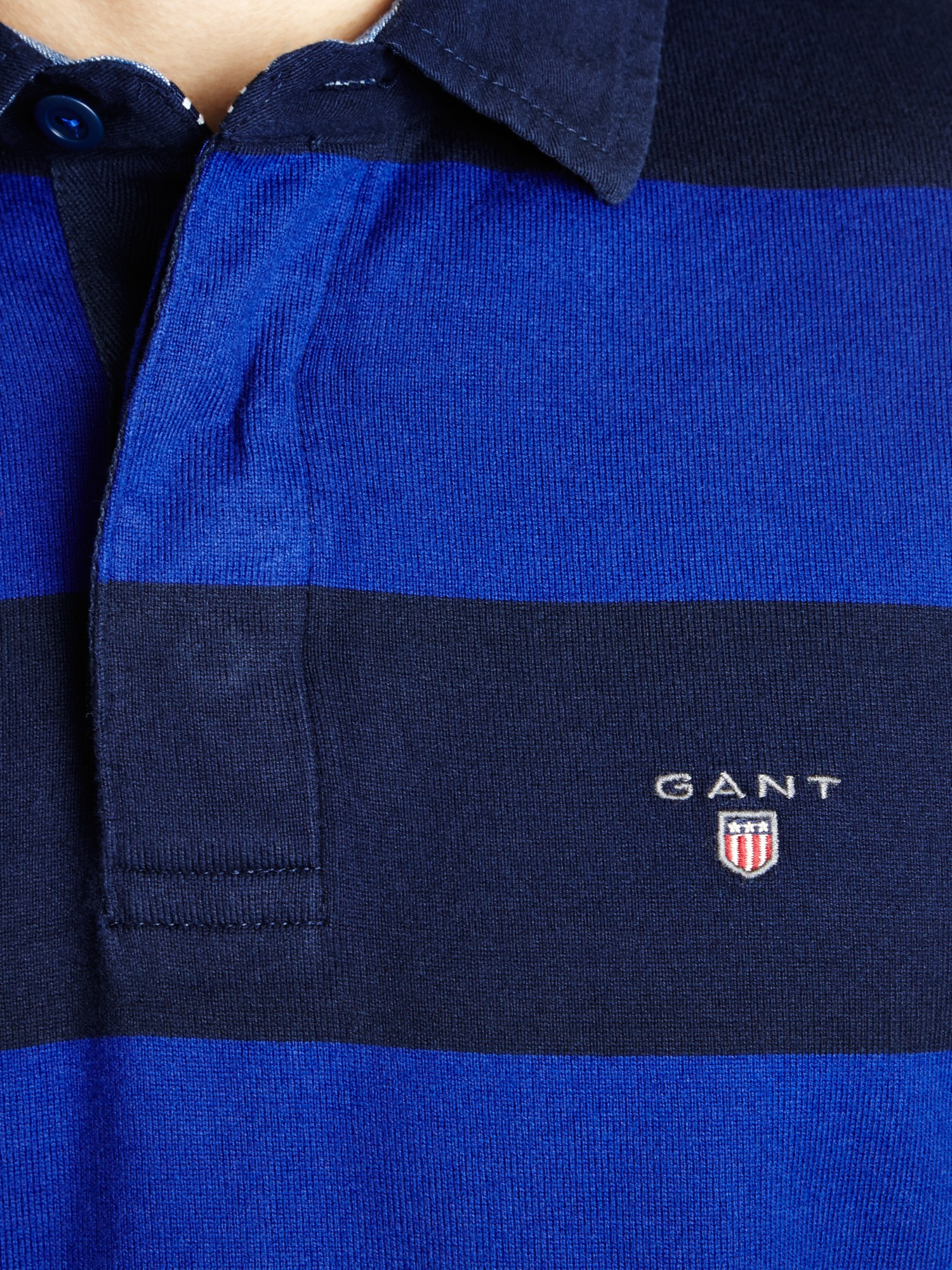 GANT Bar Stripe Long Sleeve Rugby Shirt in Blue for Men Lyst