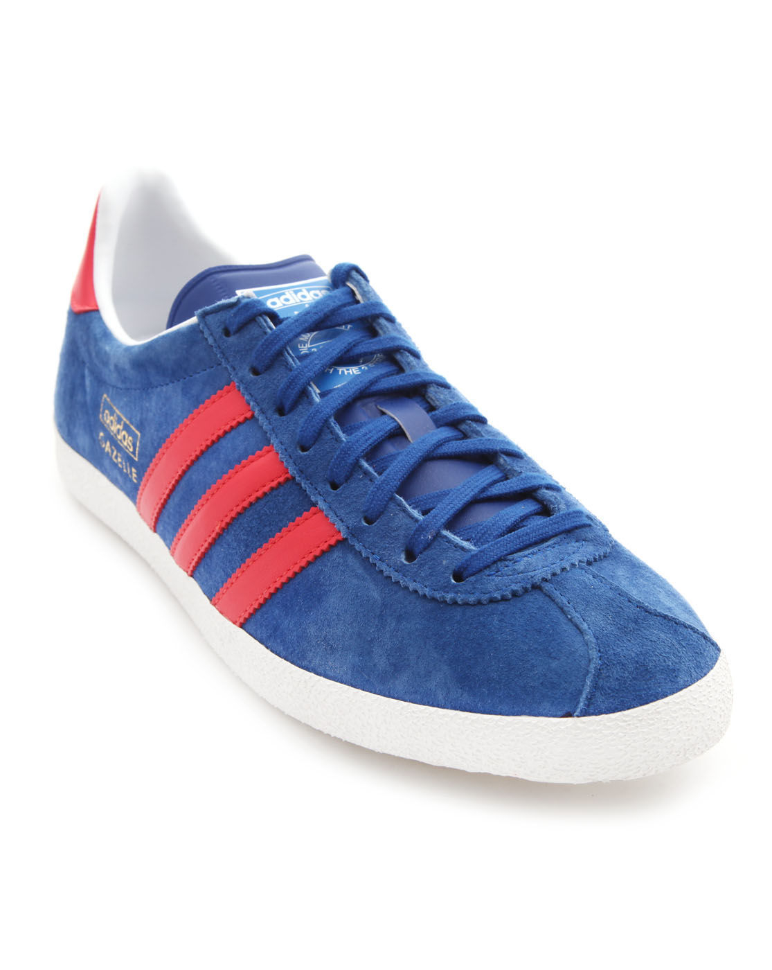 Adidas Gazelle Og Red and Blue Contrasting Suede Sneakers ...