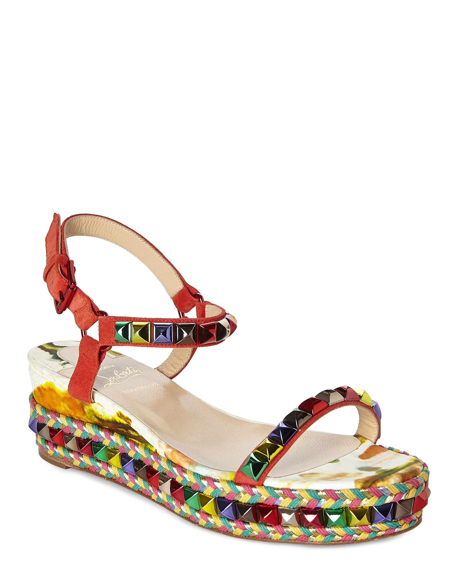 christian louboutin suede Kiss Mee wedges Black covered wedge ...  