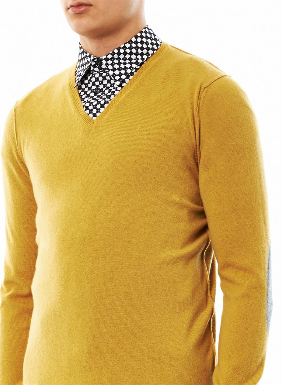 Marni Cashmere Vneck Sweater in Yellow for Men Lyst