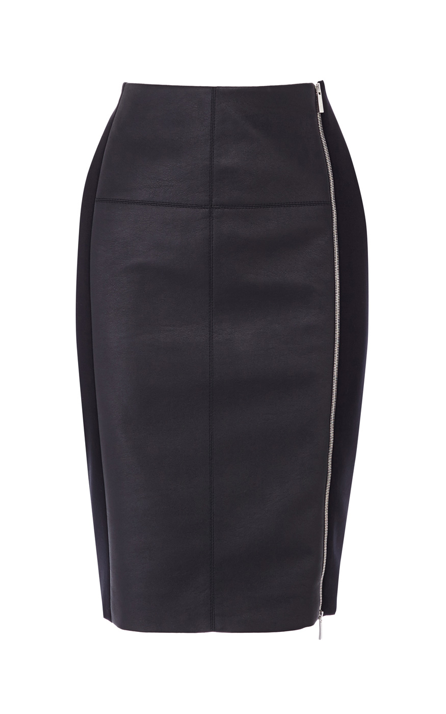 Karen millen Printed Jersey Pencil Skirt in Black | Lyst