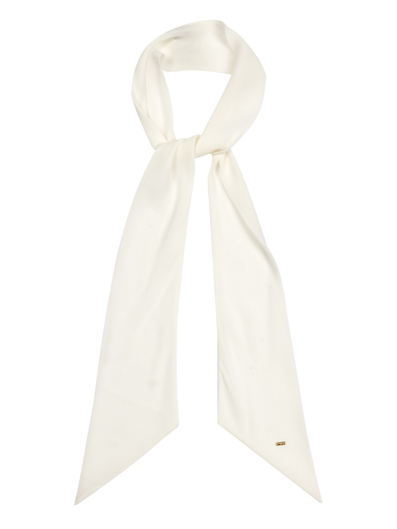 Saint Laurent Silk-georgette Lavalliere Scarf in White | Lyst
