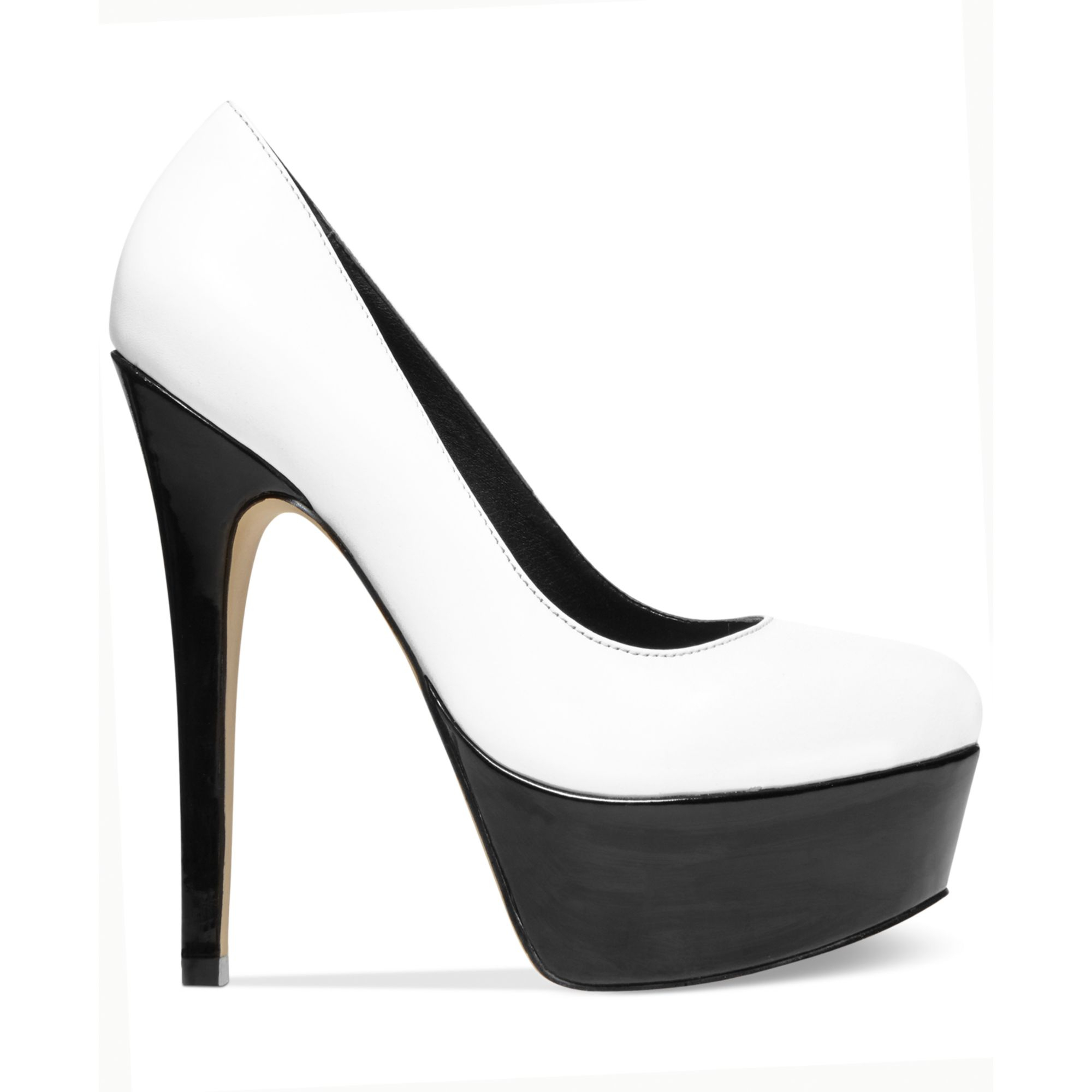 steve madden black and white heels