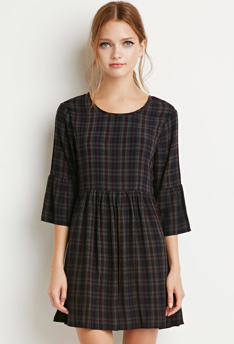 checkered babydoll dress