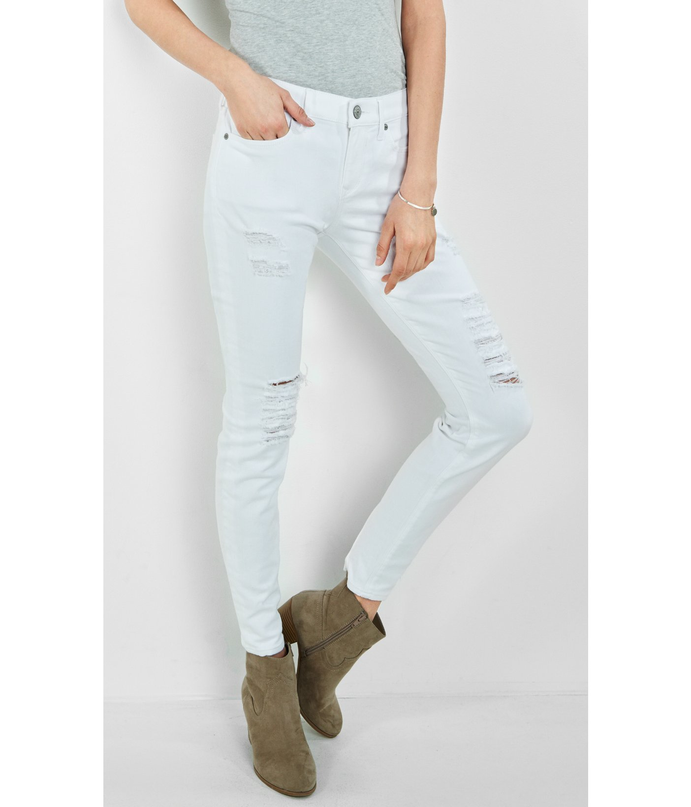 white jean leggings