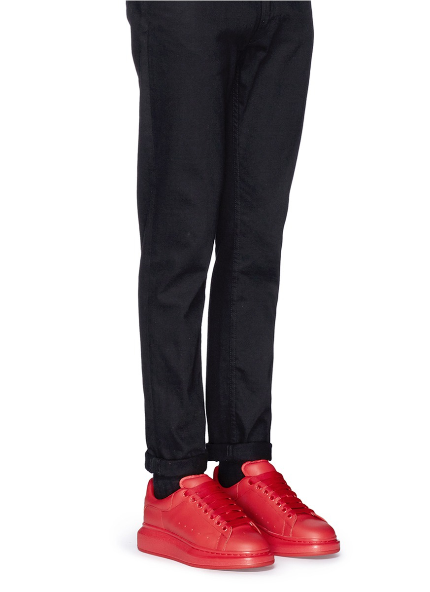 alexander mcqueen red oversized sneakers