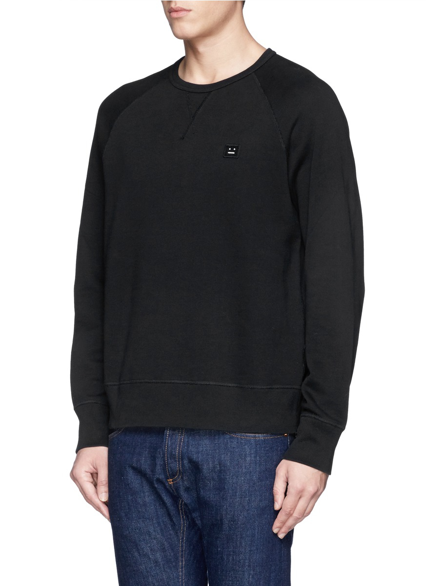 Acne Studios 'college Face' Sweatshirt in Black for Men | Lyst