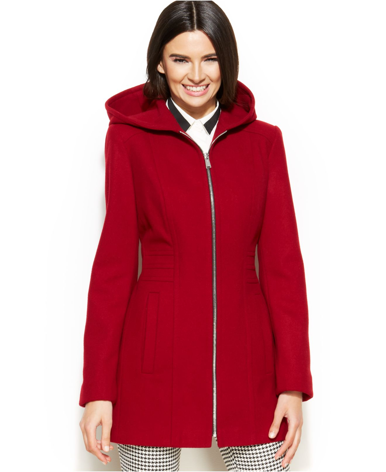 anne klein hooded wool coat