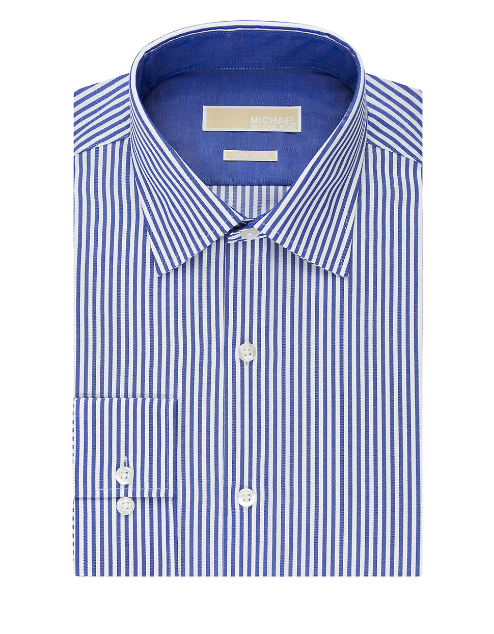 Michael michael kors Striped Dress Shirt in Blue for Men | Lyst