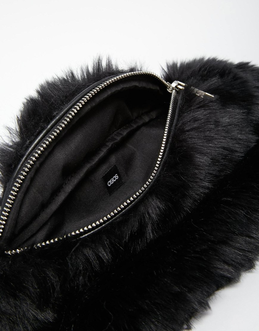 Lyst Asos Fur Bag In Black