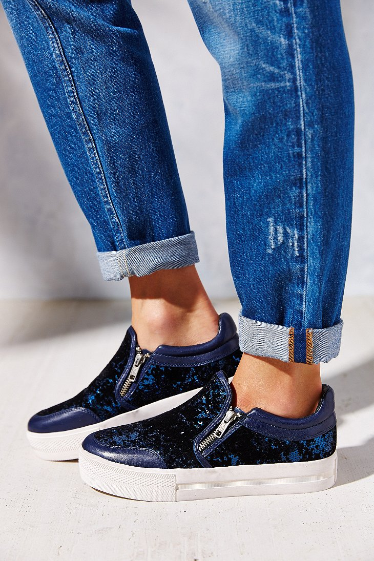 sequin slip on sneakers