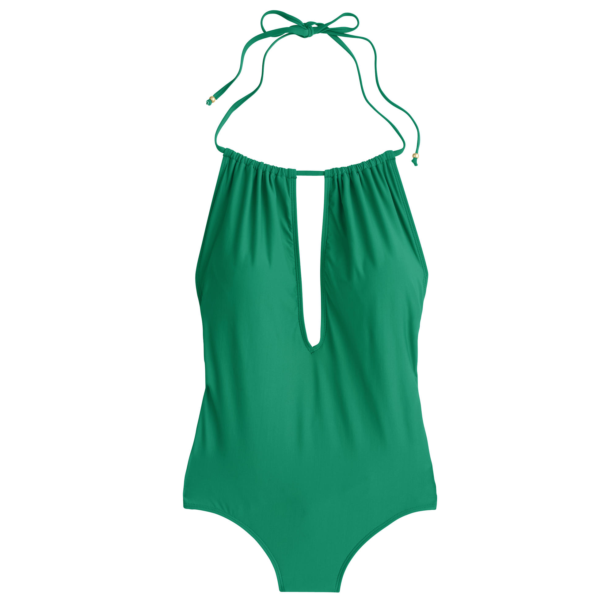 Lyst J.Crew Gathered Halter Onepiece Swimsuit in Green