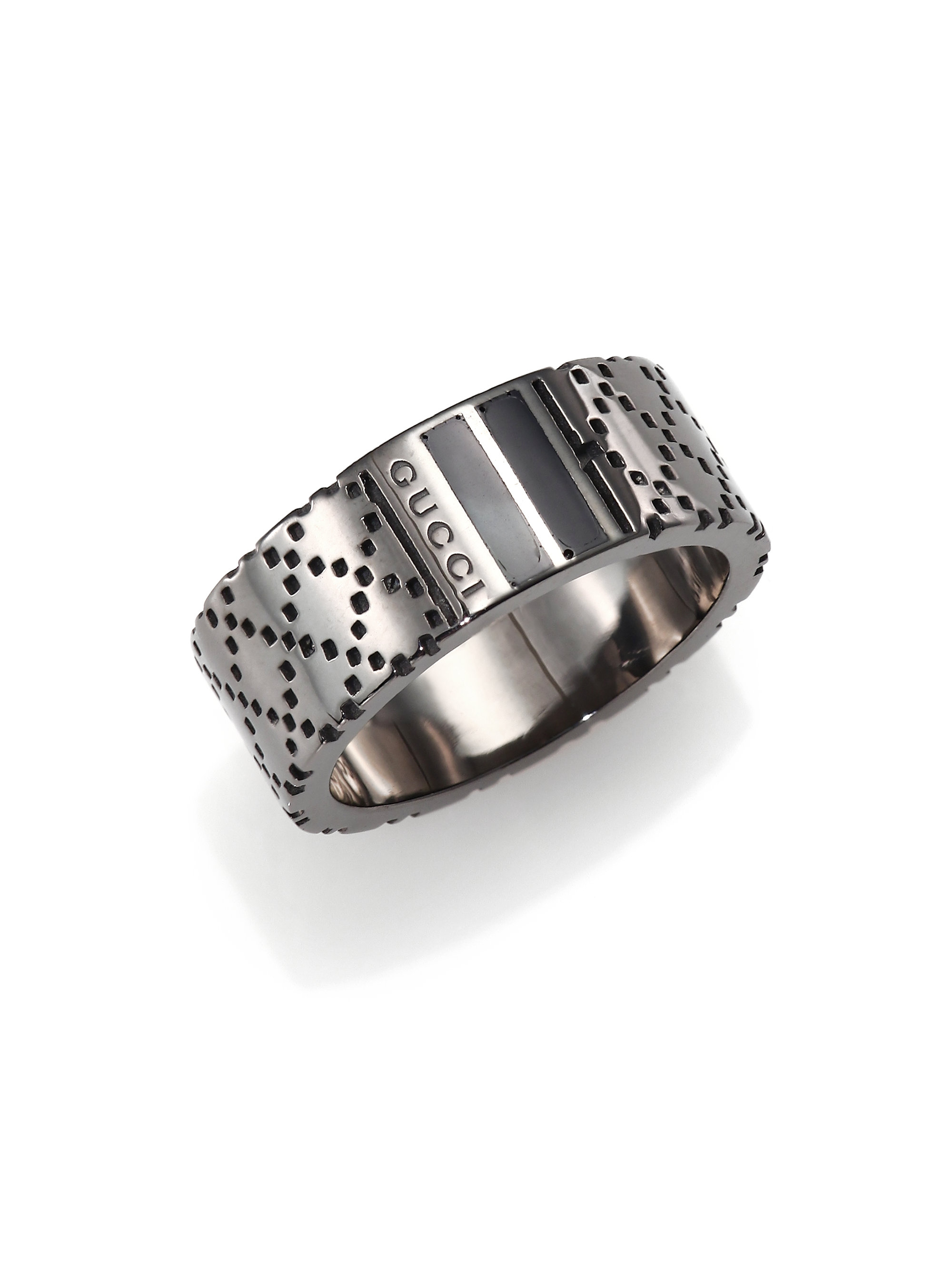 Gucci Diamante Pattern Ring in Silver (Metallic) for Men Lyst
