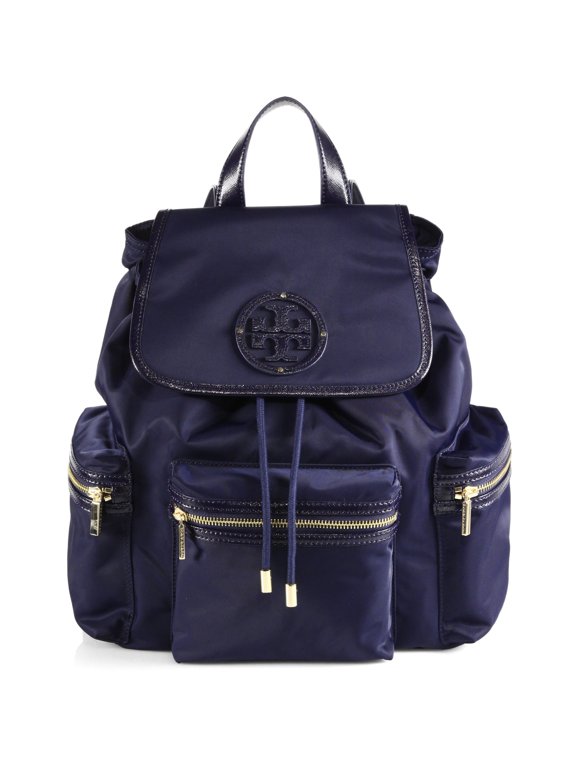 Tory Burch Bill Nylon Backpack in Blue | Lyst Tory Burch Bill Nylon Backpack in Blue | Lyst