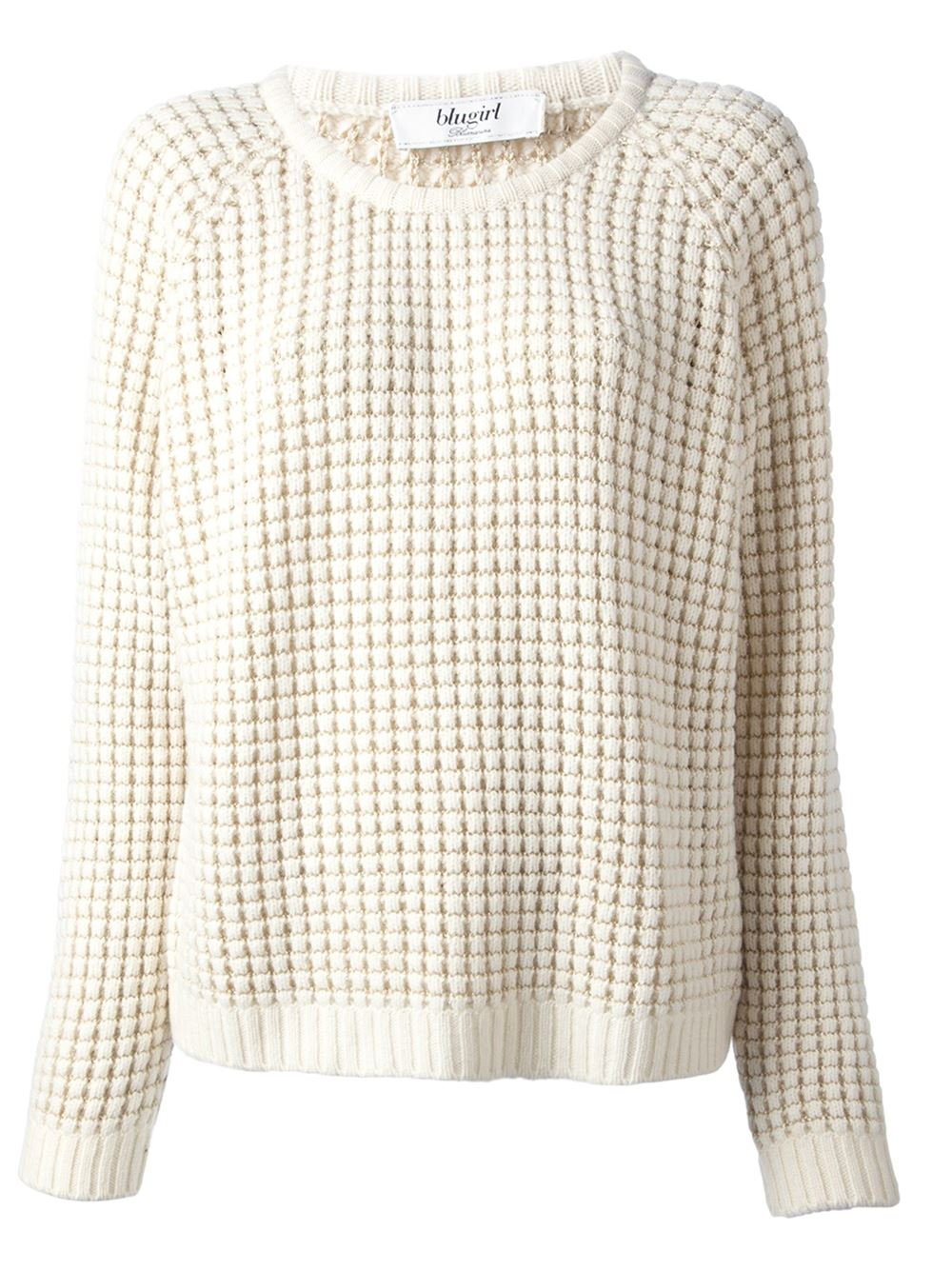 white waffle jumper