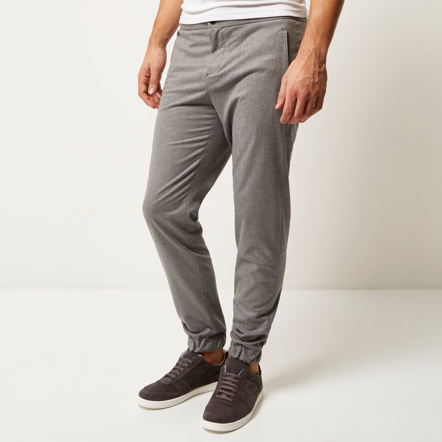 grey elasticated joggers