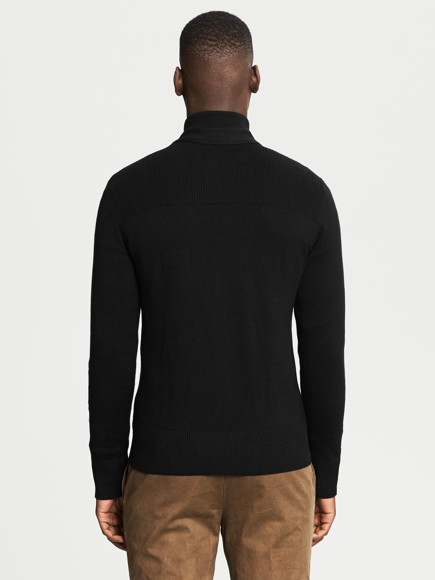 Lyst Banana Republic Chest Pocket FullZip Sweater Jacket in Black