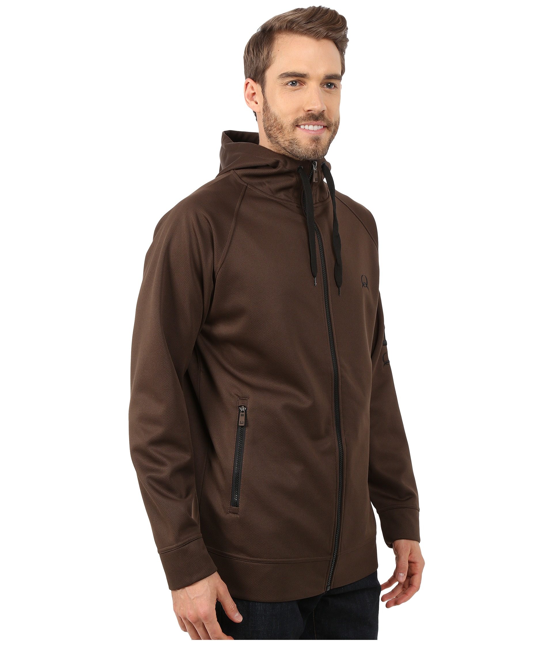 brown full zip hoodie