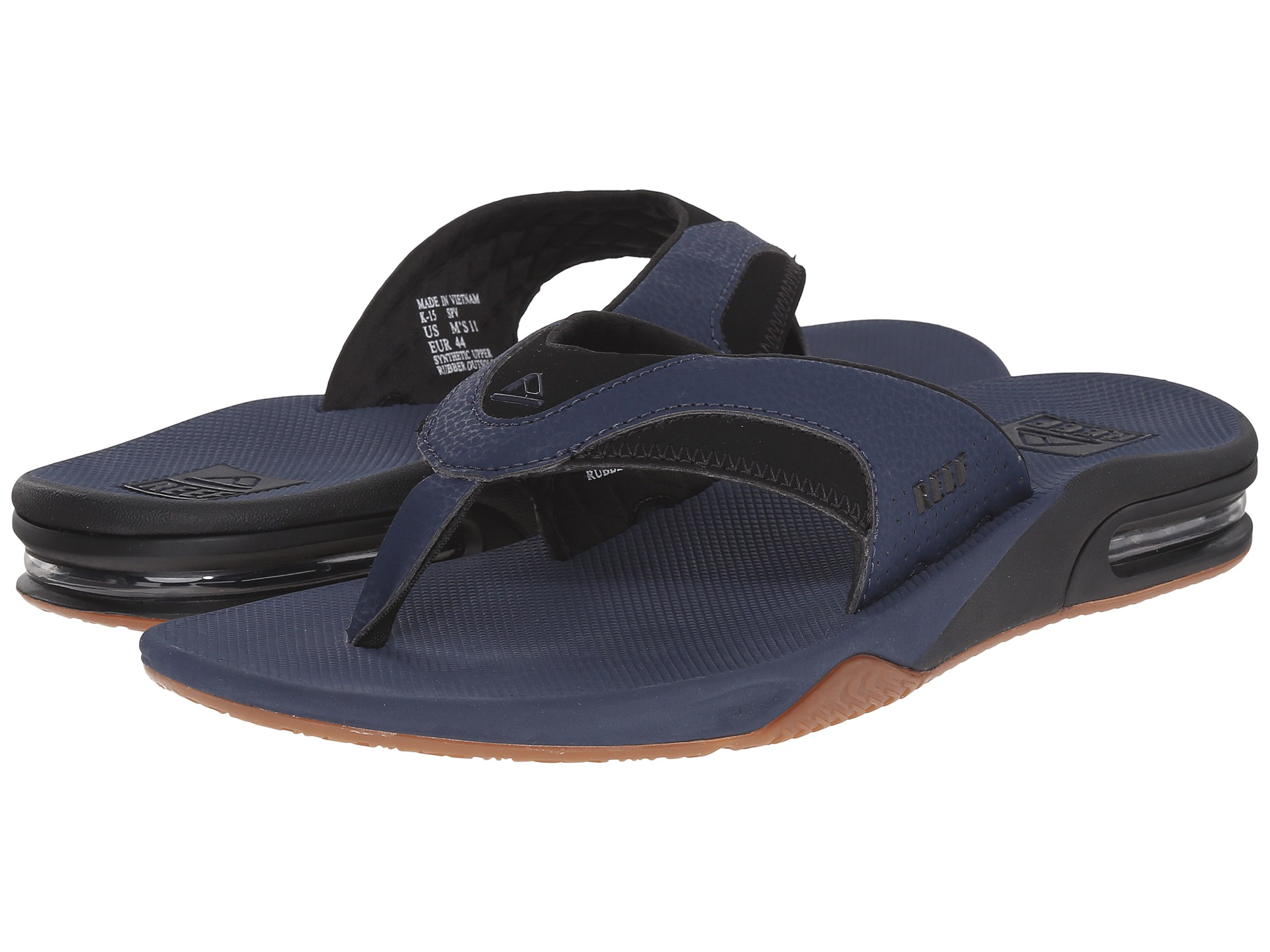 reef navy blue flip flops