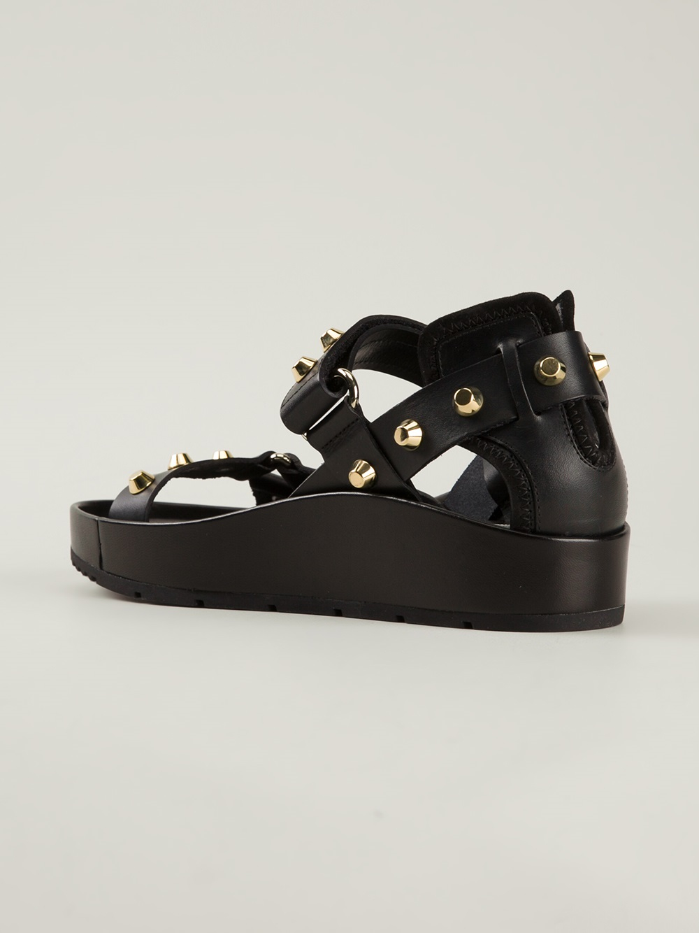 balenciaga black studded sandals
