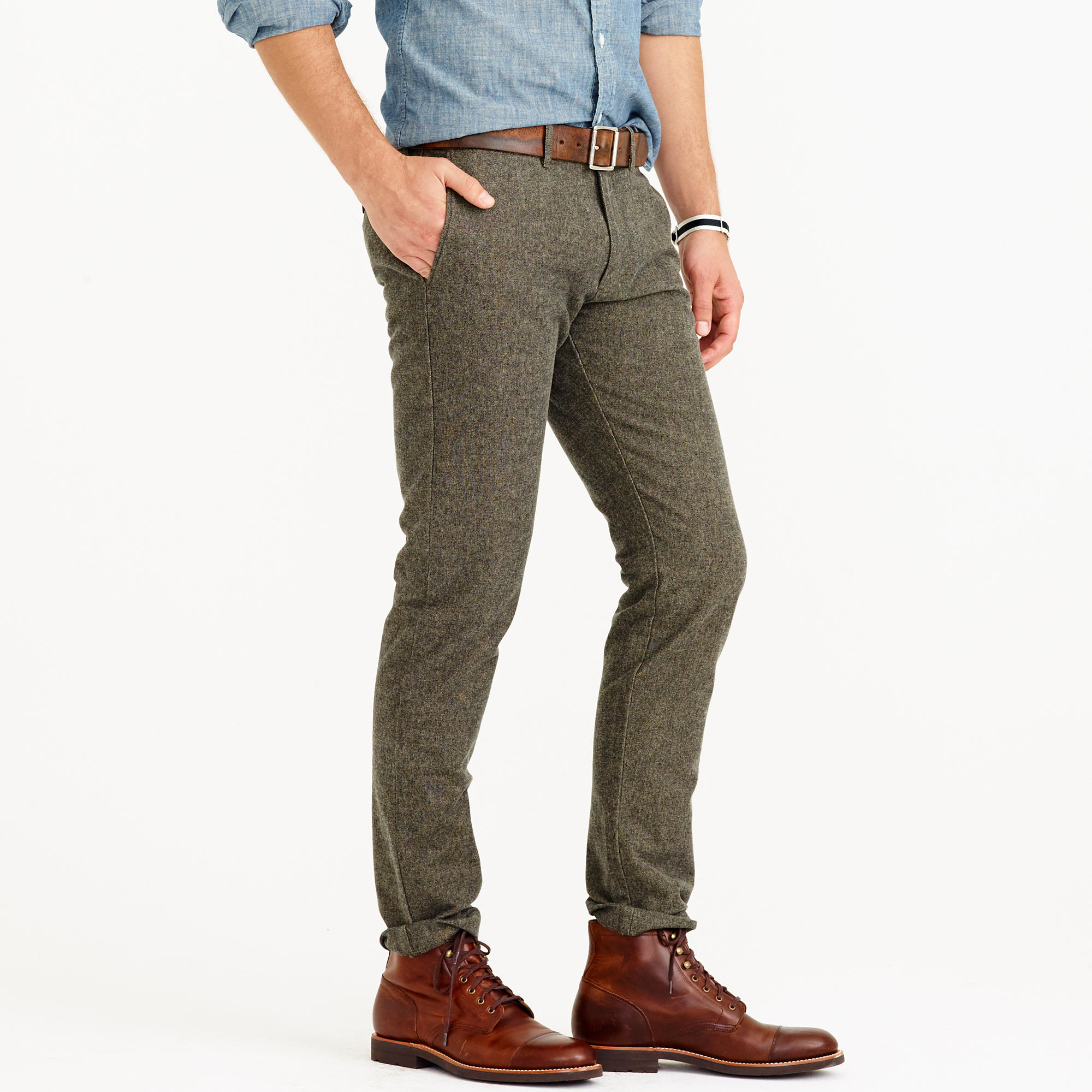 J.Crew Brushed Cotton Twill Mélange Chino In 484 Fit in Natural for Men ...