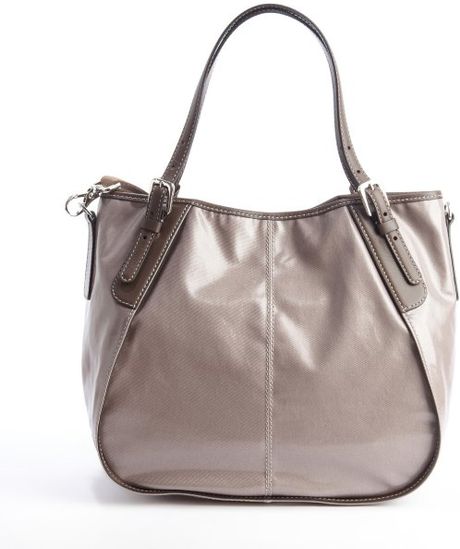 Tod's Grey Leather Logo Stamp Convertible Shoulder Bag in Gray (grey)